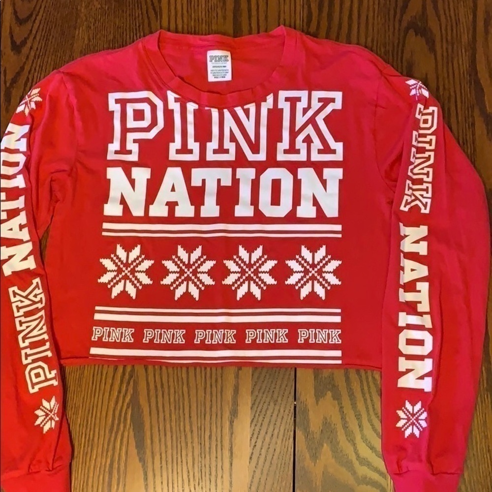VS PINK Nation Cropped Top - Red